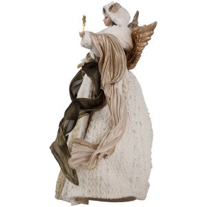 Clayre & Eef 65625 Decoratieve Engel Beige Goud 20x12x28 cm Kerstmis