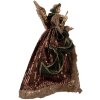 Clayre & Eef 65626 Decoratieve Engel Bruin Groen Textiel 16x10x28 cm Kerstdecoratie