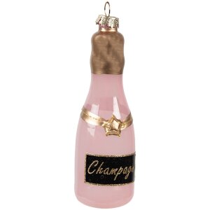 Clayre & Eef 6GL4343GG Kerstlabel glas roze goud...