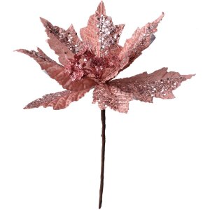 Clayre & Eef 65821 Kerstdecoratie Bloem Roze Zilver...