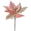 Clayre & Eef 65824 Kerstdecoratie Bloem Roze Goud Ø 24x27 cm Kunststof