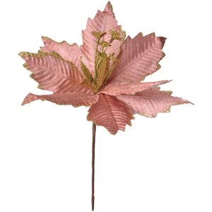 Clayre & Eef 65825 Kerstdecoratie Bloem Roze Goud...