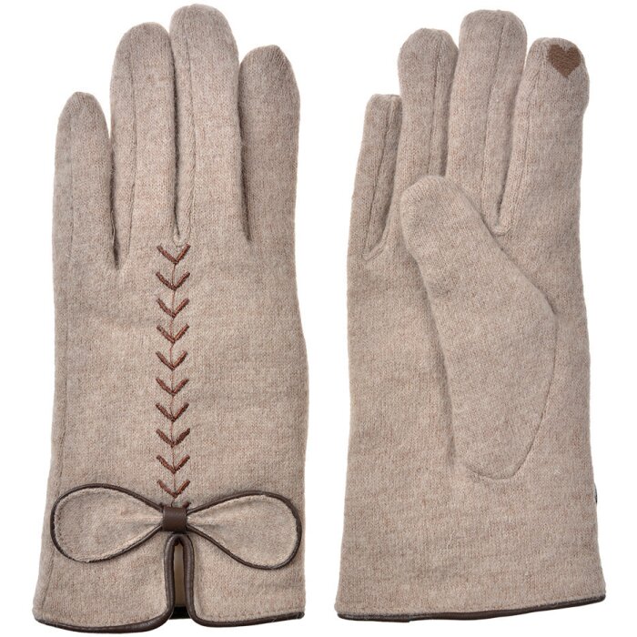 Juleeze JZGL0096BE Winterhandschoenen beige 9x23 cm strikapplicatie polyester