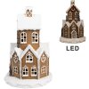 Clayre & Eef 6PR4310 Peperkoekhuis LED Ø 21x33 cm Polyresin Bruin Wit