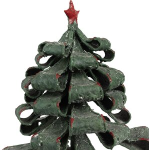 Clayre & Eef 65870 Kerstboom Decoratie Metaal Groen Rood Ø 21x24 cm