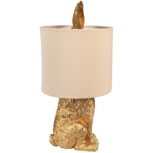 Clayre & Eef 6LMC0099GOVBE Tafellamp rabbit design goud Ø20x43 cm E27 60W