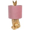 Clayre & Eef 6LMC0099GOVP Tafellamp Konijn Goud Roze Ø20x43 cm E27 60W