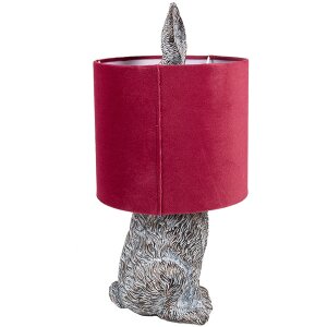 Clayre & Eef 6LMC0099VBU Tafellamp rabbit design rood Ø 20x43 cm E27 60W