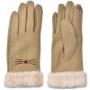 Juleeze JZGL0098 Handschoenen beige 9x23x2 cm kat ontwerp met imitatiebont