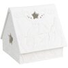 Clayre & Eef 6CE1741 Theelichthouder Huis Kerstmis Porselein Wit 8x8x8 cm