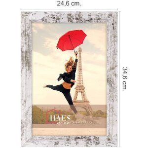 Haes Deco fotolijst SP001216 Paris Wit/Bruin 20x30 cm houtdecor MDF