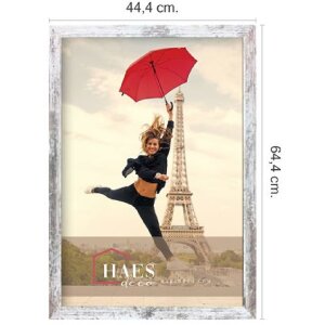 Haes Deco fotolijst SP001416 Paris Wit Bruin 40x60 cm houtlook acrylglas