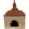 Clayre & Eef 6CE1880 Theelichthouder Huis Beige Bruin 20x10x26 cm Keramiek