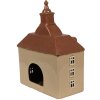 Clayre & Eef 6CE1880 Theelichthouder Huis Beige Bruin 20x10x26 cm Keramiek