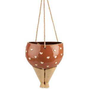 Clayre & Eef 6CE1863 Decoratie Bloempot Roze Beige...