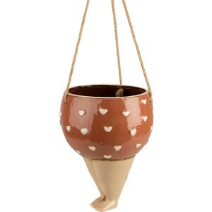 Clayre & Eef 6CE1863 Decoratie Bloempot Roze Beige...