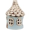 Clayre & Eef 6CE1875 Theelichthouder Huis Blauw Beige Ø11x15 cm