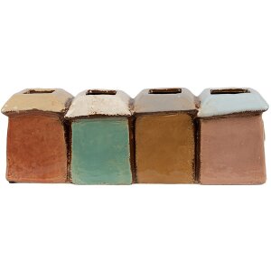 Clayre & Eef 6CE1888 Decoratie Bloempot Veelkleurig 31x9x11 cm Landelijke stijl