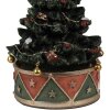 Clayre & Eef 6PR5100 Muziekdoos Kerstboom Ø12x18 cm Groen Rood Polyresin