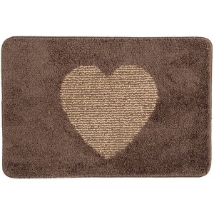 Clayre & Eef BM0007CH Badmat Hart Bruin Beige 58x38 cm