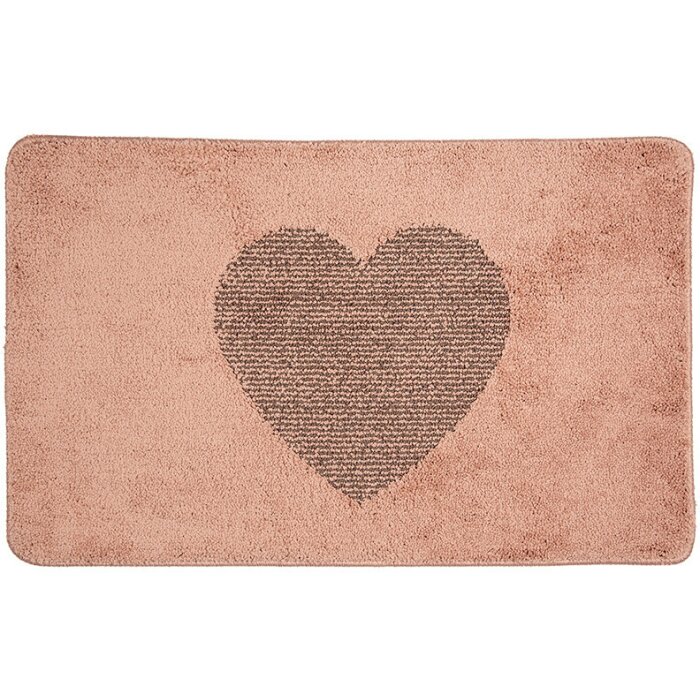 Clayre & Eef BM0008P Badmat Hart Design Roze 78x48 cm