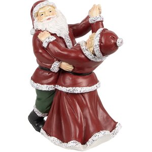 Clayre & Eef 6PR3912GG Dansende Kerstman en Mevrouw Claus 12x8x15 cm