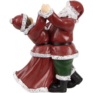 Clayre & Eef 6PR3912GG Dansende Kerstman en Mevrouw Claus 12x8x15 cm