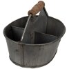 Clayre & Eef 6UNY0014 Metalen bak met vakken Handvat 20x18x16 cm