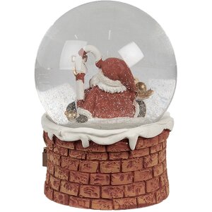 Clayre & Eef 65769 Sneeuwbol Kerstman met muziek Ø 10x15 cm