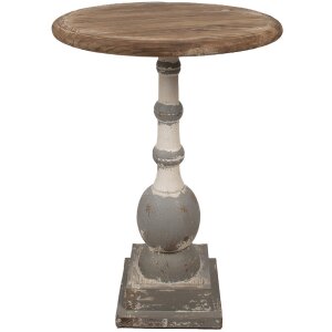 Clayre & Eef 5H0689 Bijzettafel Rond Hout Bruin Beige...