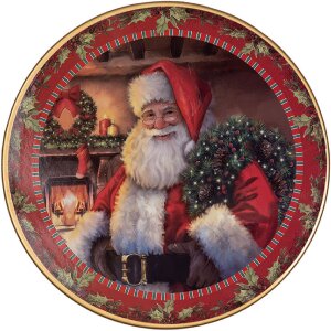 Clayre & Eef 65754L Taartbord Kerstmotief Rood Wit...