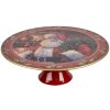 Clayre & Eef 65754L Taartbord Kerstmotief Rood Wit Goud Ø 29x10 cm