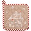 Clayre & Eef GBB45 Pannenlap Bruin Wit Landelijke stijl 20x20 cm Katoen