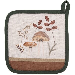 Clayre & Eef LFJ45 Pannenlap Beige Bruin Katoen 20x20 cm