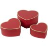 Clayre & Eef 66026 Hartendozen Rood Set van 3 28x26x14 24x23x12 21x20x10 cm