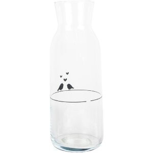 Clayre & Eef Karaf LBSGL0013 Glas 1000 ml vogelmotief...