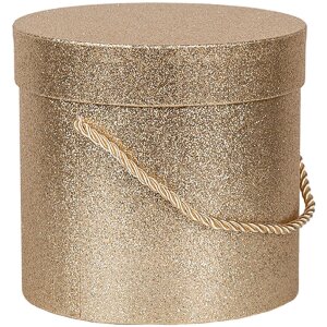 Clayre & Eef 66020 Opbergdoos Set Goud Glitter Rond 3 Maten