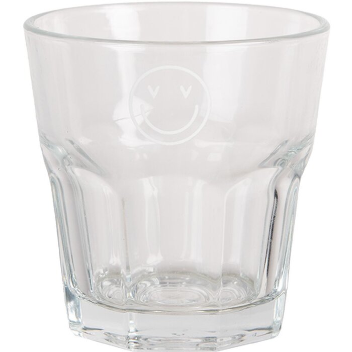 Clayre & Eef BHSGL0010 Drinkglas transparant 200 ml Ø 8x8 cm landelijke stijl