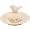 Clayre & Eef 6CE1948M Vogelvoerbakje Keramiek Beige Roze Ø 21x10 cm