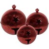 Clayre & Eef 5Y1265 Decoratieve klokken set van 3 rood metaal landelijke stijl