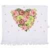 Clayre & Eef CT033 Gastendoek Wit Roze 40x66 cm Katoen Rechthoekig