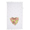 Clayre & Eef CT033 Gastendoek Wit Roze 40x66 cm Katoen Rechthoekig