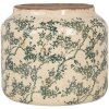 Clayre & Eef 6CE1975L Bloempot keramiek beige groen Ø 18x16 cm