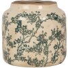 Clayre & Eef 6CE1975S Bloempot keramiek beige groen Ø 15x14 cm