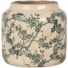 Clayre & Eef 6CE1975S Bloempot keramiek beige groen Ø 15x14 cm