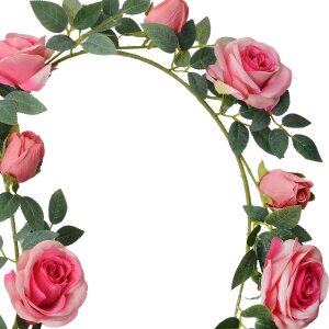 Clayre & Eef 6PL0320P Kunstbloemen Rozenkrans Roze...