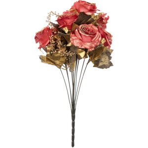 Clayre & Eef 6PL0341 Kunstbloemen Boeket Rozen Rood...