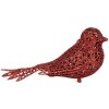 Clayre & Eef 65779 Decoratie Vogel Rood 16x6x6 cm Landelijke stijl