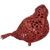 Clayre & Eef 65779 Decoratie Vogel Rood 16x6x6 cm Landelijke stijl