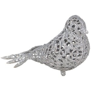 Clayre & Eef 65780 Decoratie Vogel Zilverkleurig...